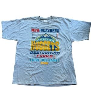 NBA 2005 Playoffs Denver Destination Finals Mens XL Light Blue